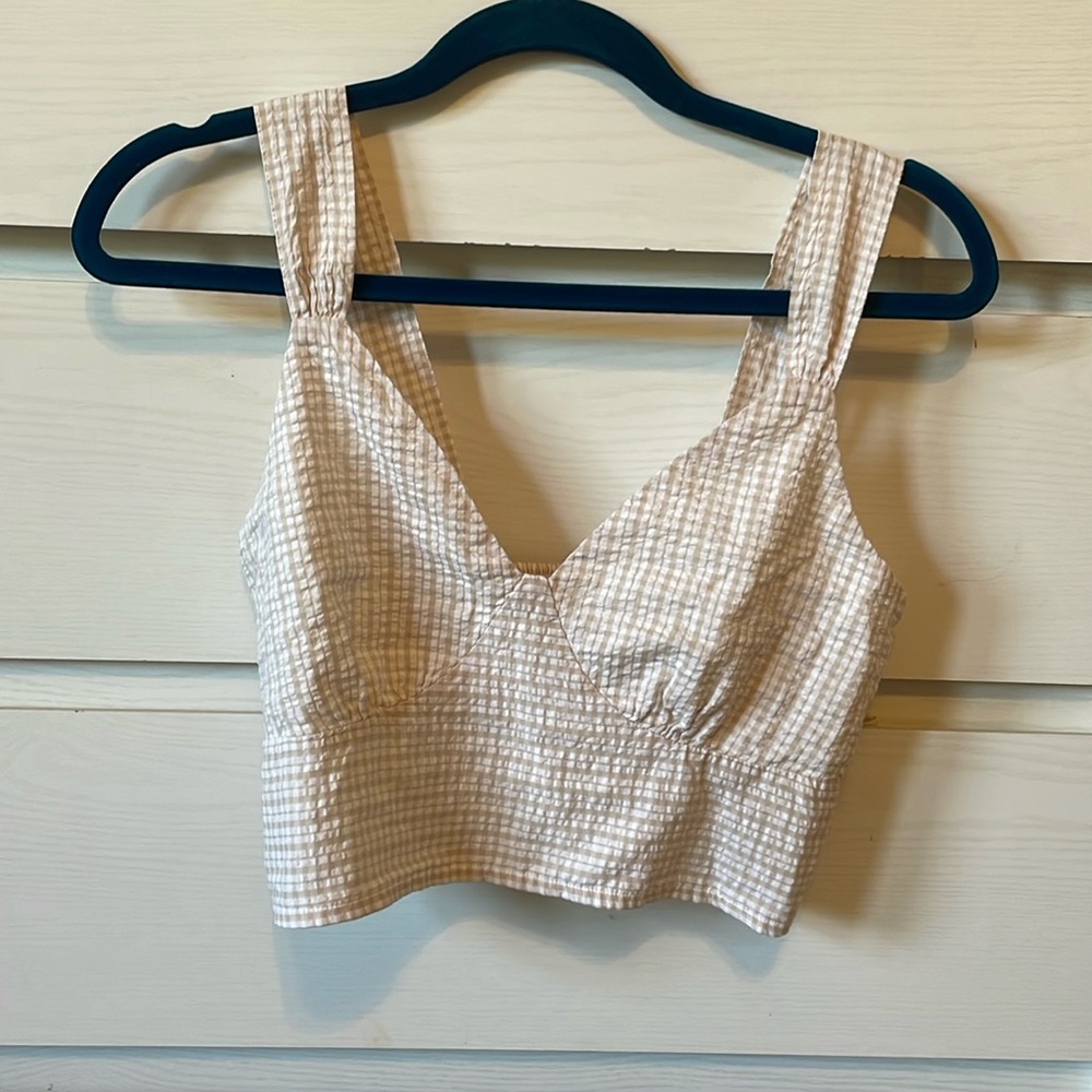 Abercrombie Seersucker V-Neck Top NWOT